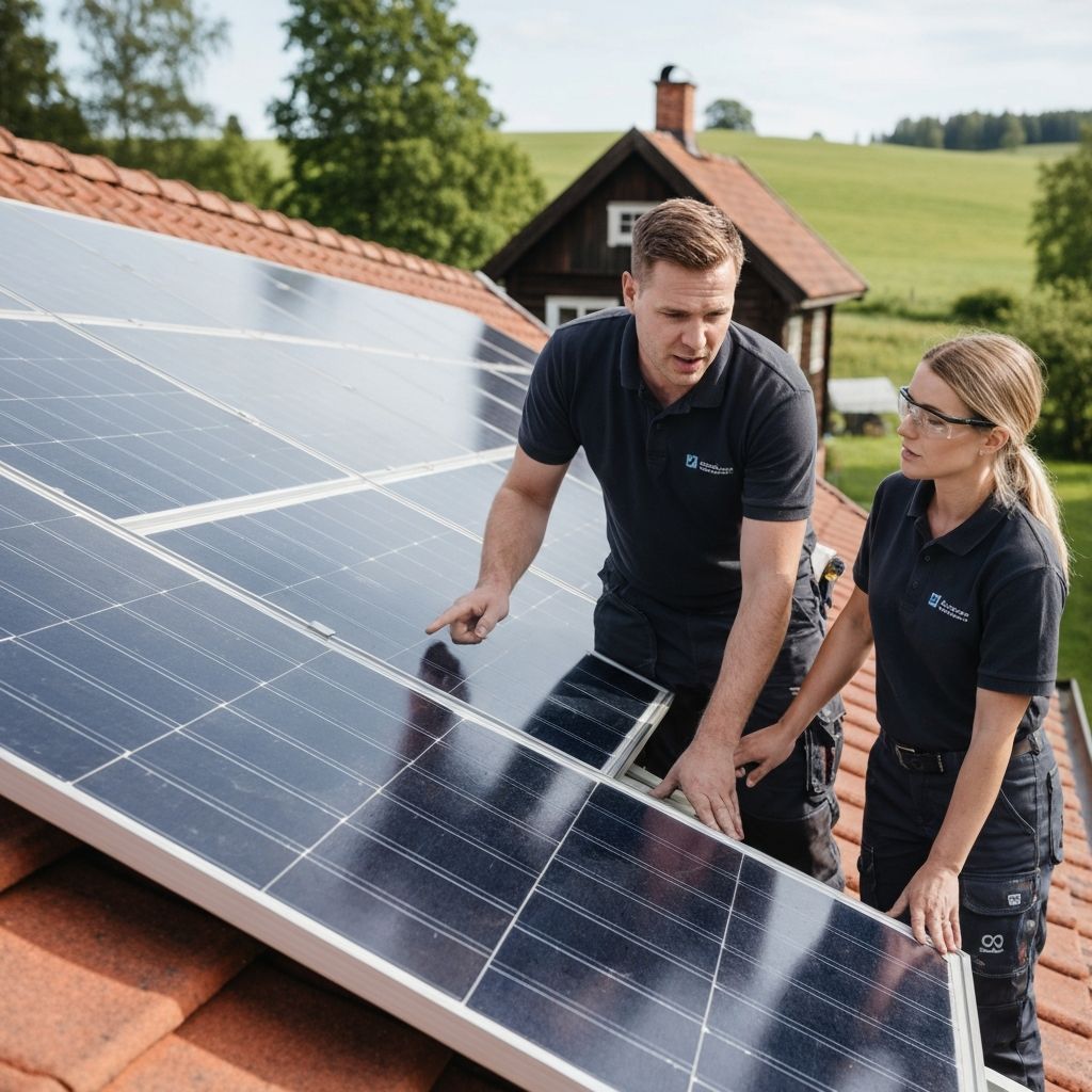 Vårt team arbetar med solceller